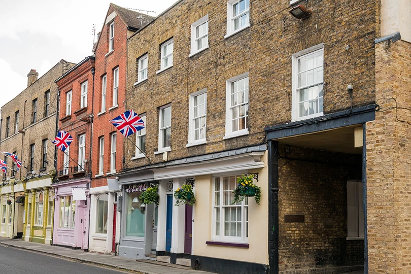 Homes With British Flag Outside